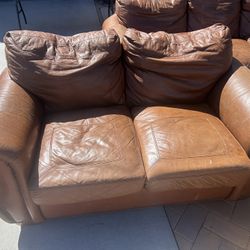 Brown Leather Couches