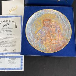 Edna Hibel “The Wedding Of David & Bathsheba” 1979 Limited Edition Collectors Plate 24 kt. gold In Box w/ Certificate of Authenticity ($250 Retail!)