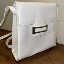 Francesco Biasia White Genuine Leather Women’s Cross-Body Bag 