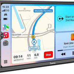 SjoyBring Double Din Car Stereo with Wireless CarPlay and Android Auto
