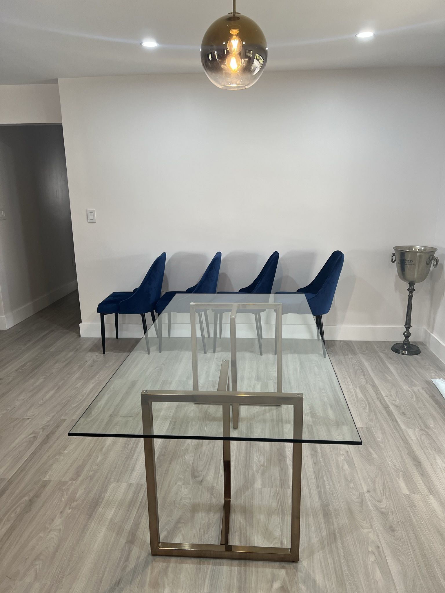 CB2 Silverado Brass 72”Rectangular Dining Table