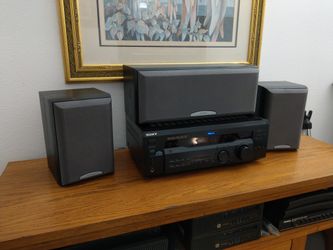 Sony Home Theater System Left Right Center with Sony Remote And Cables