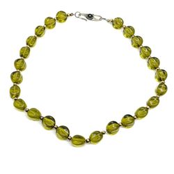 Sterling Vintage Glass Beaded Necklace 