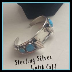 Turquoise Watch Cuff/Sterling Silver