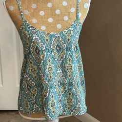 Hollister Women’s XS Multicolored Boho Pattern Cami Blouse Adjustable Straps