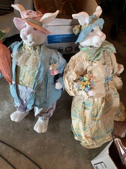 2 Large Easter Bunnies