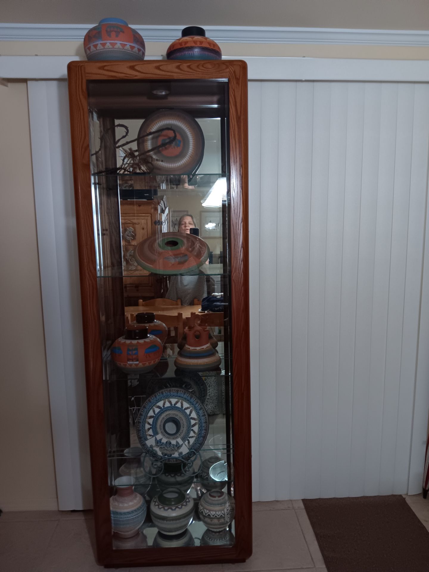 CURIO CABINET-- OAK