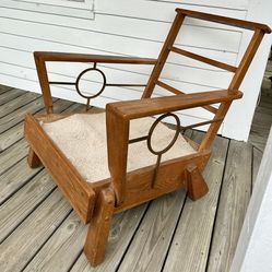 Vintage MCM Wood And Metal Chair