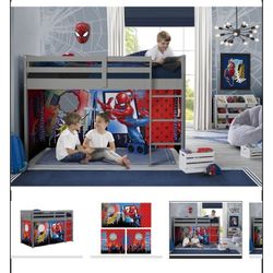 Kids Grey Twin Loft Bed 