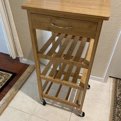 Kitchen Cart With Wine Rack 