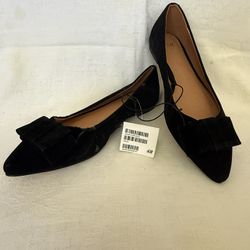 “H&M” BLACK FELT BOW FLATS