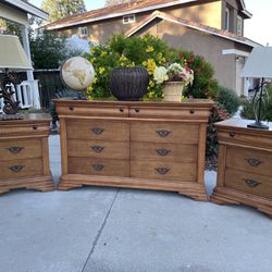 Wood Dresser Chest of Drawers Nightstand Furniture Set