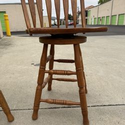 Wooden Swivel Bar Stool Chairs