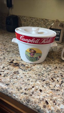 Campbell’s kids, soup, dish, and cups