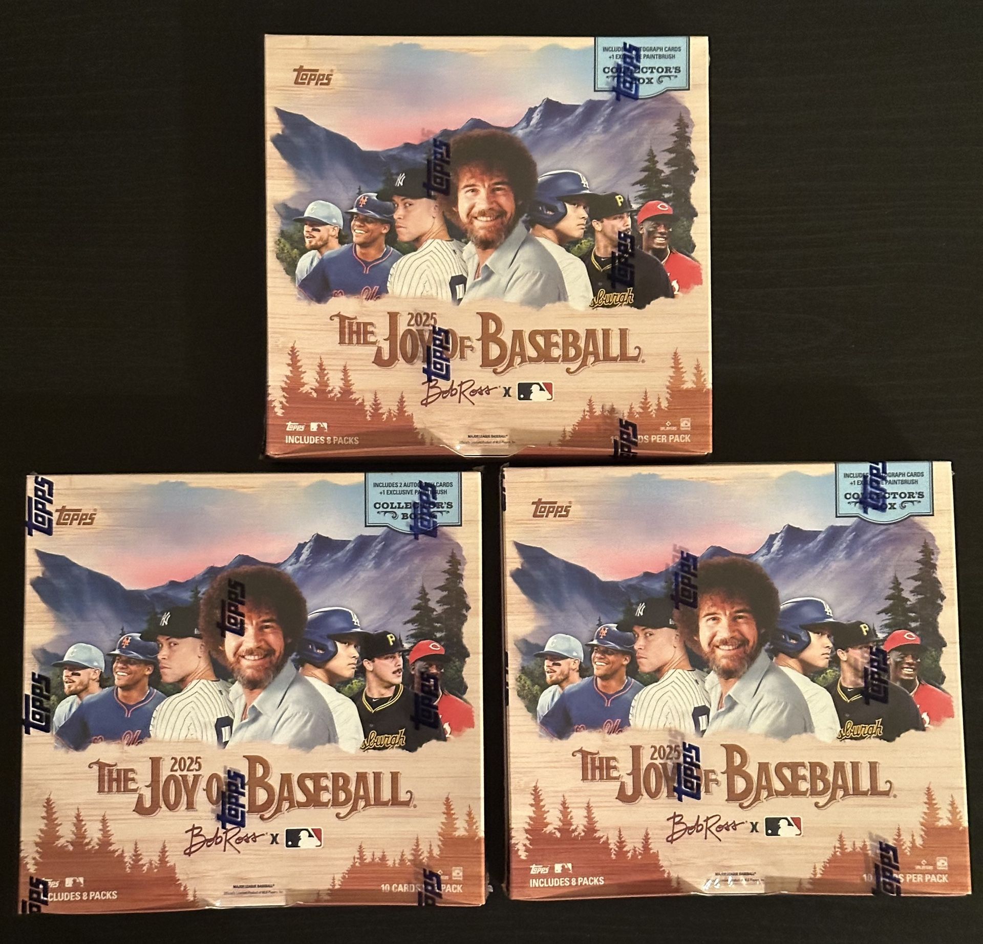 3x NEW 2025 Topps x Bob Ross: The Joy of Baseball Collectors Box MLB SEALED