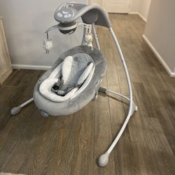 Ingenuity InLighten Baby Swing with Cool Mesh Fabric, Vibrations & Lights