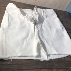 FRAME White Denim Skirt Size 24 