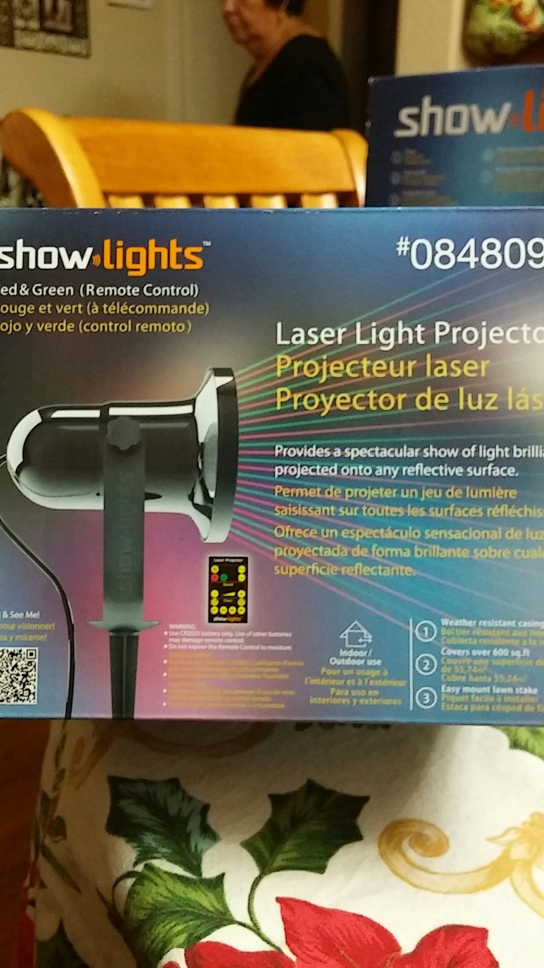 Laser light projector with remote control
