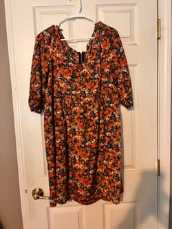 Floral Midi Dress with Puff Sleeves
