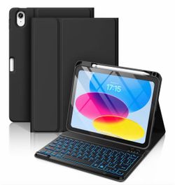 Hamile for iPad A16 11th 10th Generation Case with Keyboard - Wireless Backlit Detachable Folio Keyboard Cover, Pencil Holder, for iPad A16 11-inch 20
