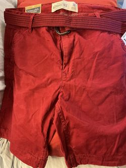 Aeropostale Men’s Web Belted Flat Front Shorts - Style 0852