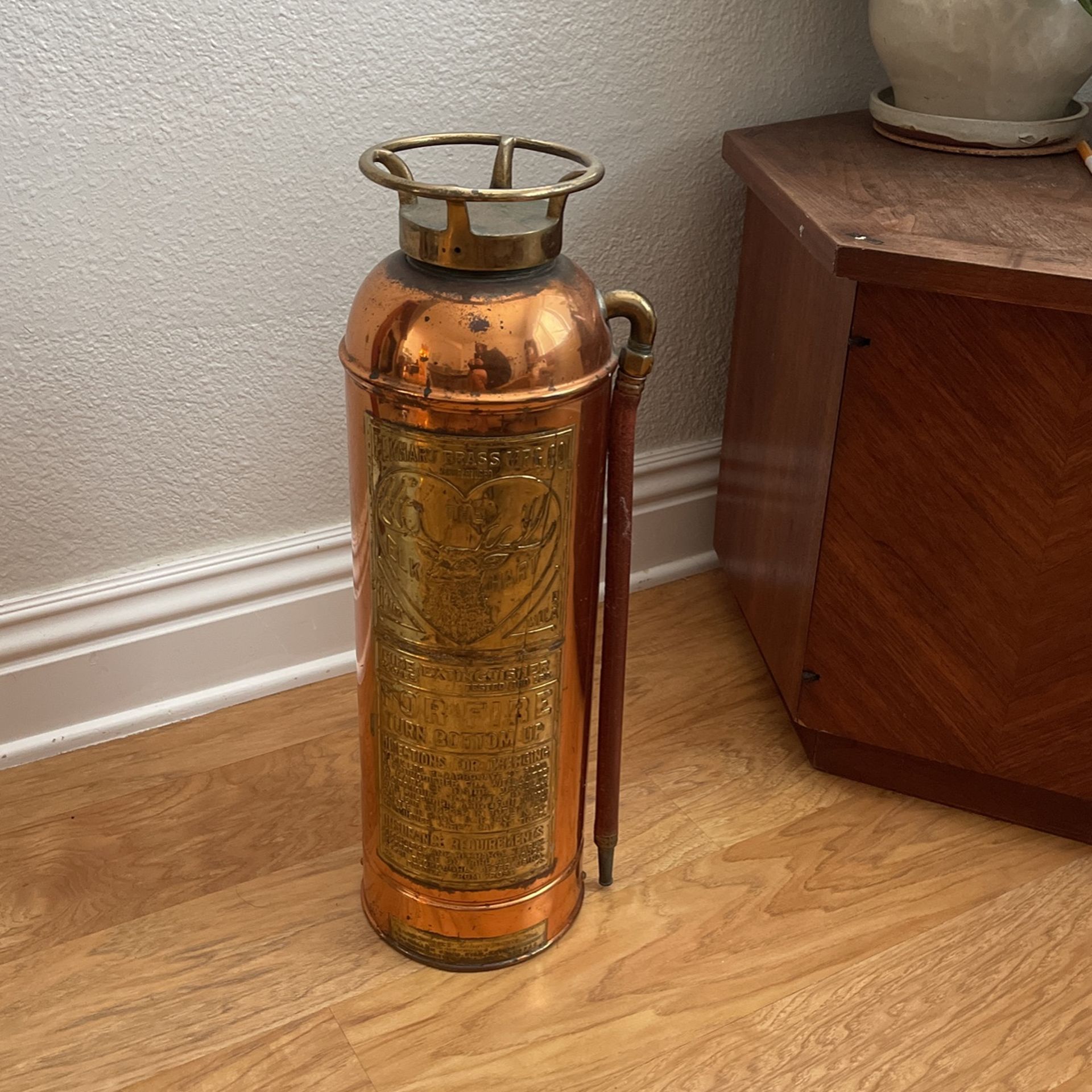 Vintage Elkhart Brass Fire Extinguisher