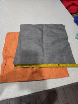 Gray and Orange Pillow Covers