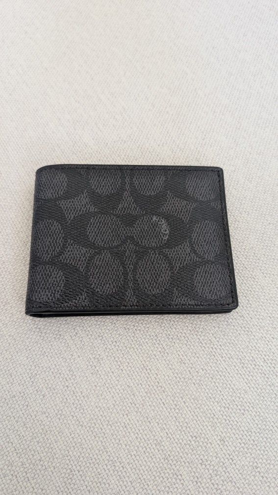 Coach Slim Billfold Wallet (charcoal/black)