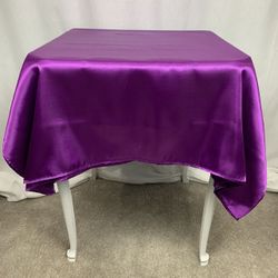 5 Purple Rectangle Satin Table Cloths