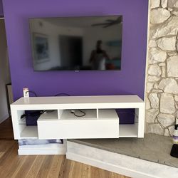 TV Console Floating Wall- White