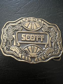 Do you know Scott? Name Belt Buckle Brass Western Style