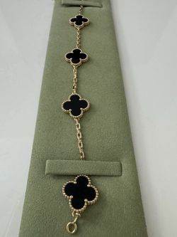 Vintage VCA yellow gold Black bracelet