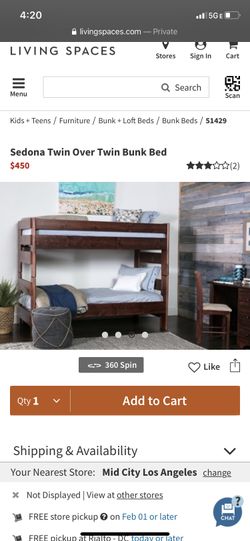 Living spaces twin bunk bed Frame
