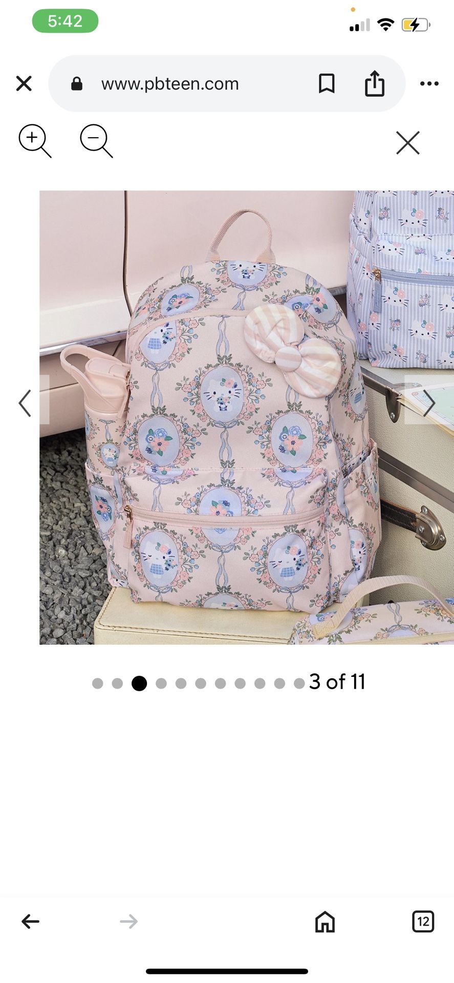 Pottery Barn - Pink Floral Hello Kitty Backpack