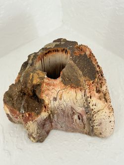 PETRIFIED WOOD CANDLEHOLDER 