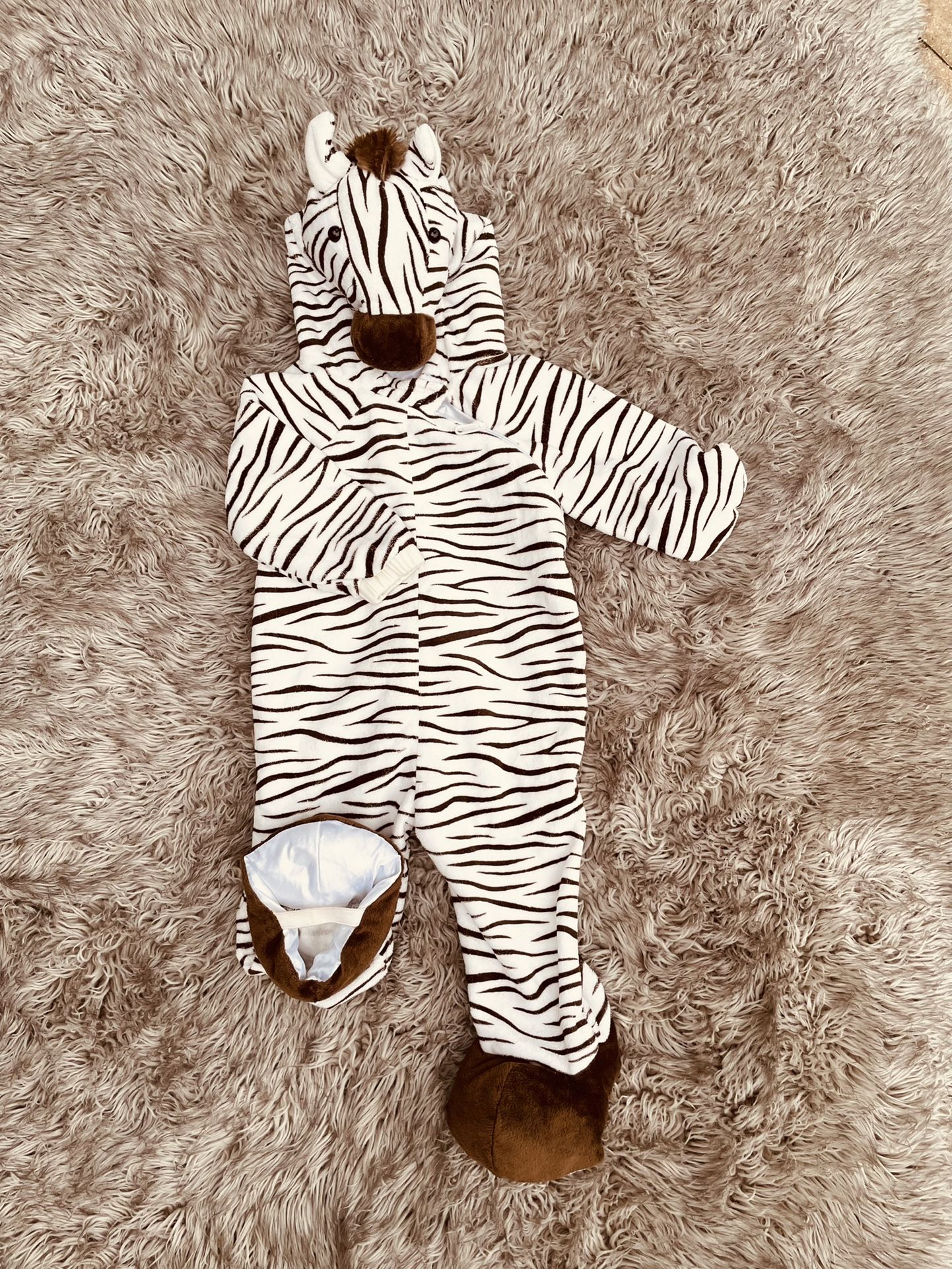 Zebra Velours Costume Unisex 12-24months,one piece zipper down front.Target brand