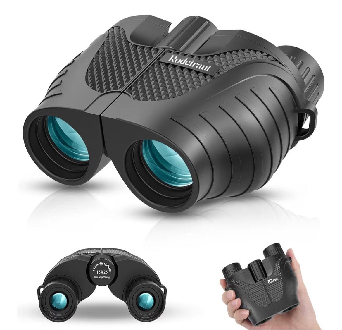 Compact Binoculars 15x25, High Powered Easy Focus with Low Light Vision