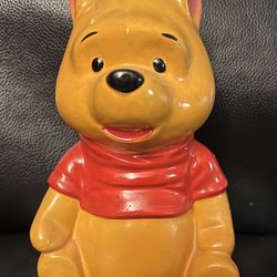 Walt Disney Productions Winnie Pooh Vintage Piggy Coin Bank Made In Japan 