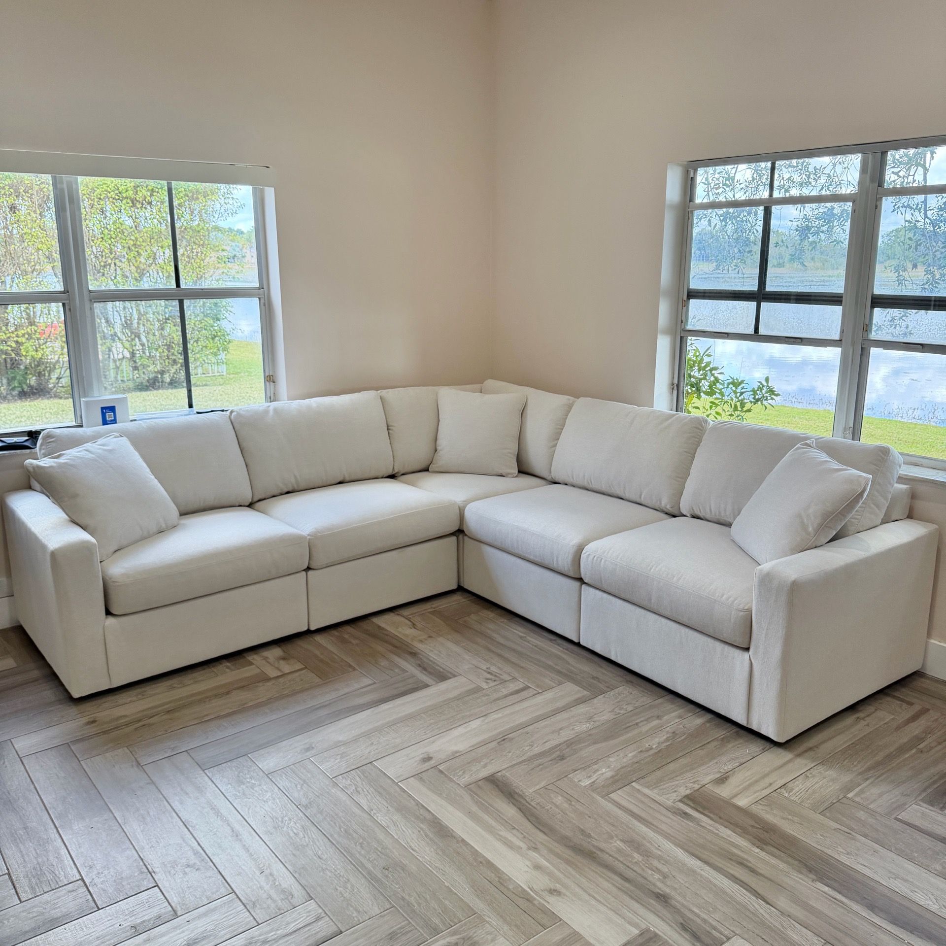 New Ivory Sectional Couch