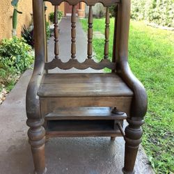 1800s  Antique Solid Wood Chair 