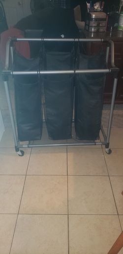 3 Bag Laundry Sorter On Wheels Bags Are Removable