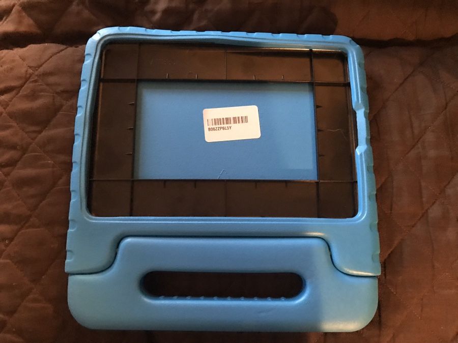 Blue tablet cover with handle