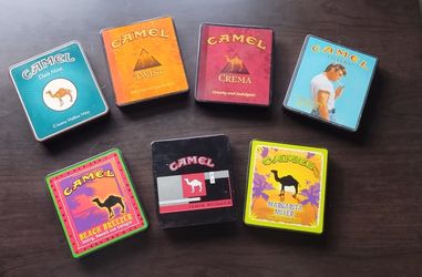 Camel Cigarette Tin Collection – Set of 7