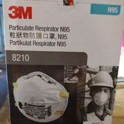 1- Box Of 20 3M 8210 N95 Disposable Protective Particulate Respirator Dust Mask. Condition is New.