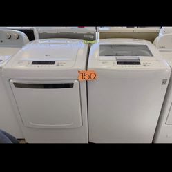 LG White 220-Volt Electric Washer and Dryer Set.