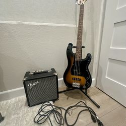 Bass guitar beginner starter pack - Squier Affinity Series Precision Bass PJ Pack - Brown Sunburst