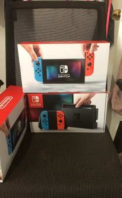 Nintendo Switch with Neon Blue & Neon Red Joy Con