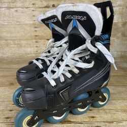 ALKALI Junior Size 6 Hockey Style Black & Blue Inline Skates Rollerblades