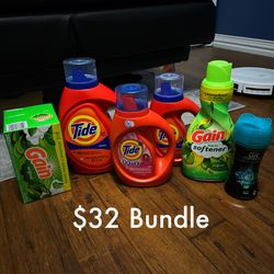 Tide And Gain Bundle (laundry detergent and fabric softener)