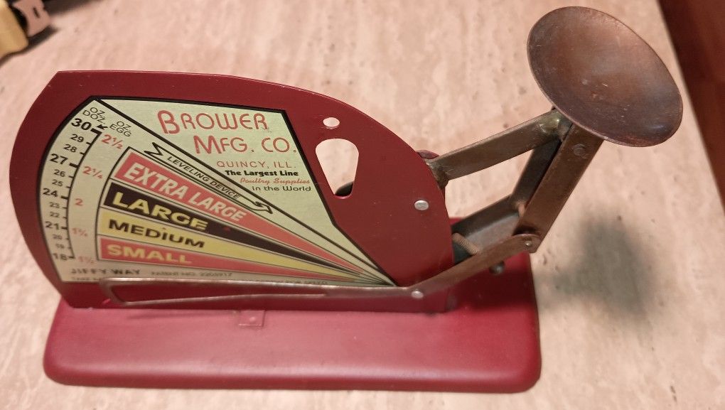 Vintage. Egg Scale. Jiffy Way. Browser Mfg. Quincy Illinois.  Great Condition!